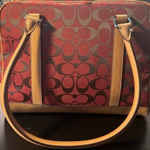 Coach Red Signature Satchel Carry All E1R-6097